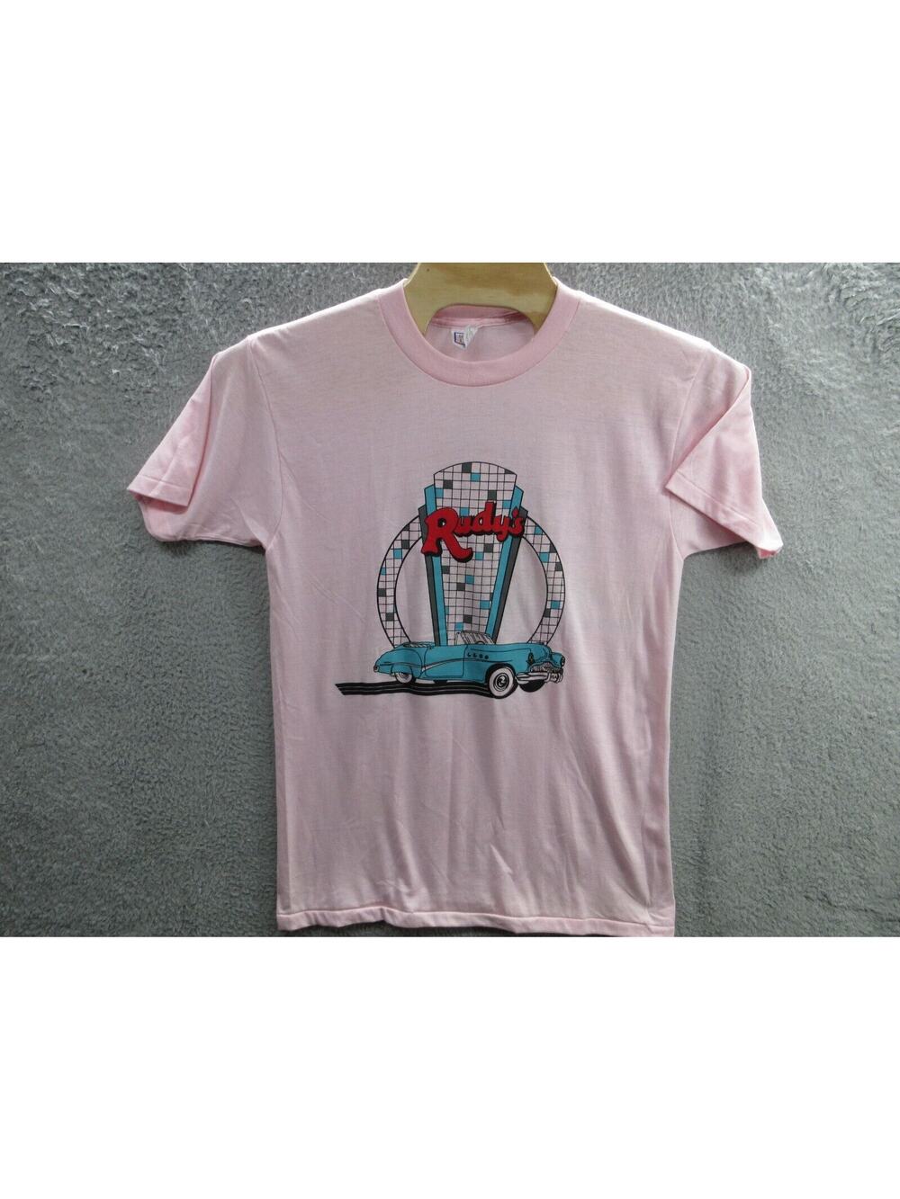 Vintage RUDY'S Men's XL Single Stitch T-shirt Classic Car FLORIDA Plates USA